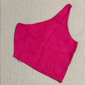 House of Harlow 1960 Fuchsia Asymmetrical Crop Top
